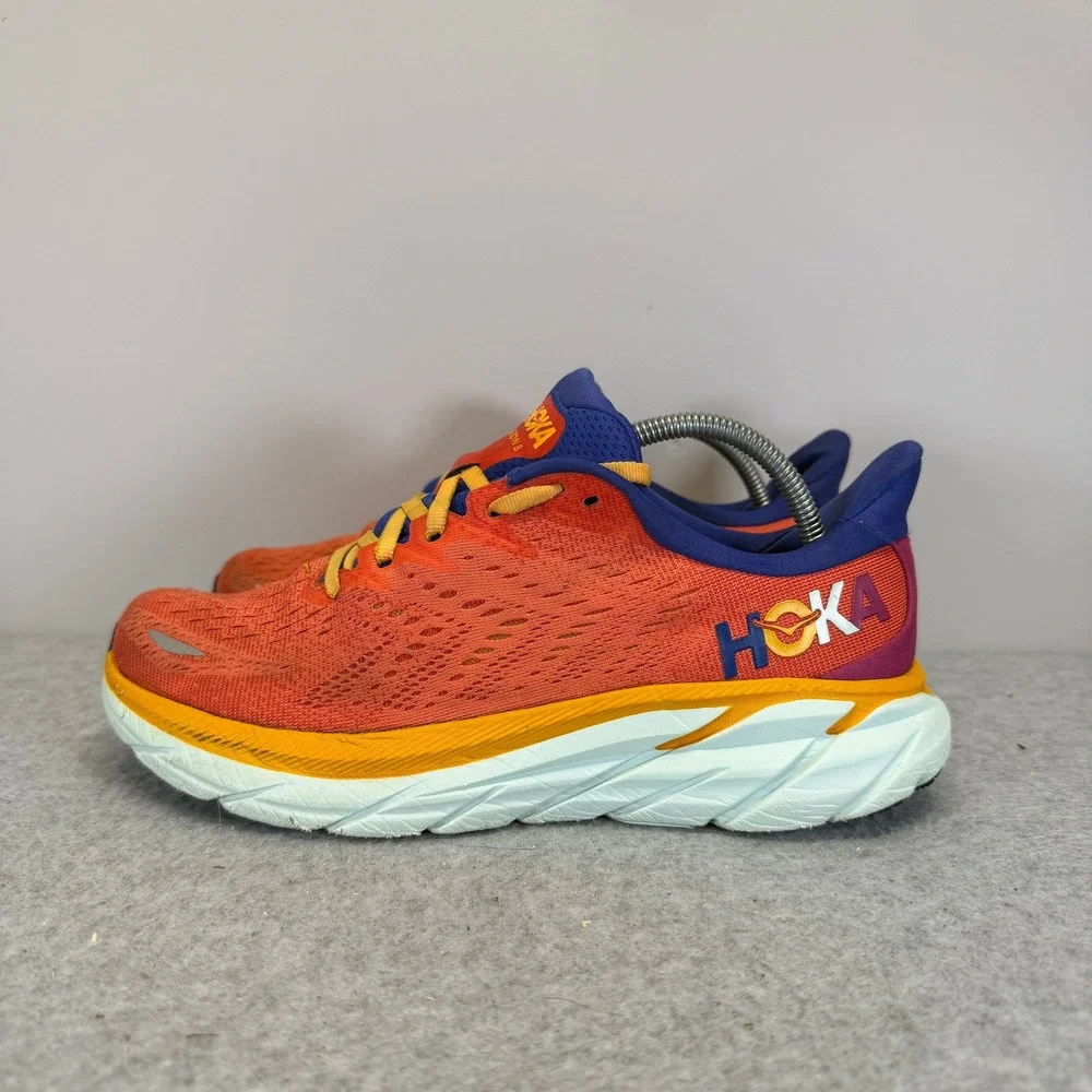 Hoka Clifton 8 Womens Shoes Size 7.5 Flame Blue Glass Running Shoes 1119394 FBLN
